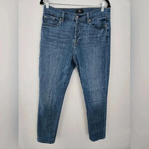 7 For All Mankind Josefina Jeans Women's Blue Denim Button Fly Size 28